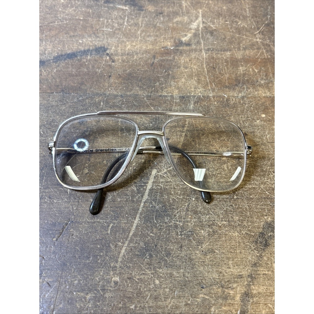 Vintage BerDel Stereoflex 110 Aviator Eyeglasses Frames Made in Italy Gold Tone